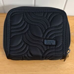 Lug Black Quilted Compact Wallet RFID NWOT